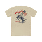 Patriotic Cowboy Tee — "America Land of the Free" Graphic T-Shirt